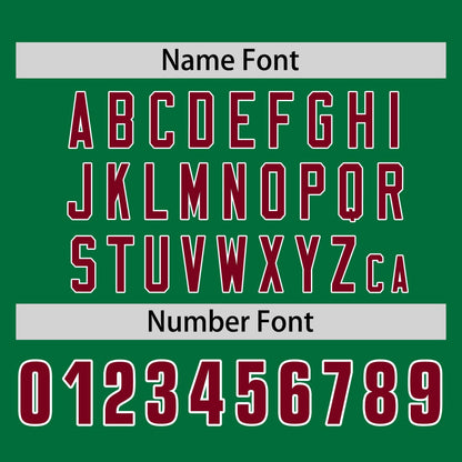 Custom Kelly Green Crimson White Crew Neck Personalized Raglan Long Sleeve Performance T-shirt