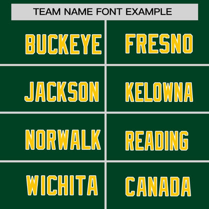 Custom Green Gold White Crew Neck Personalized Raglan Long Sleeve Performance T-shirt