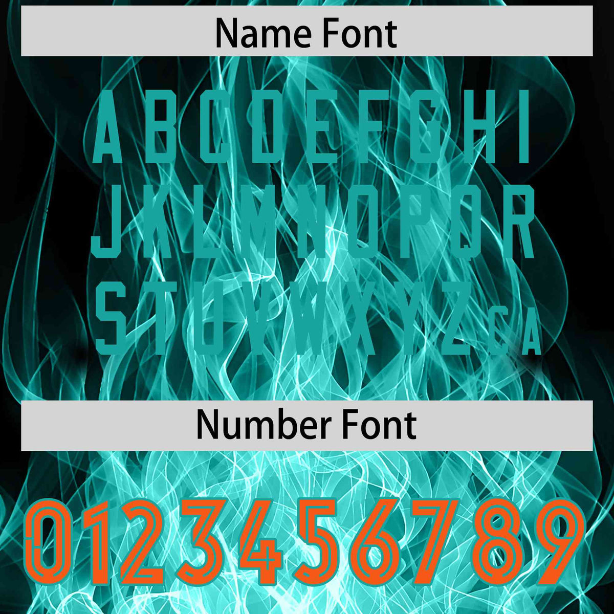 Custom Black Aqua Colorful Flame Pattern Long Sleeve Performance T-Shirt