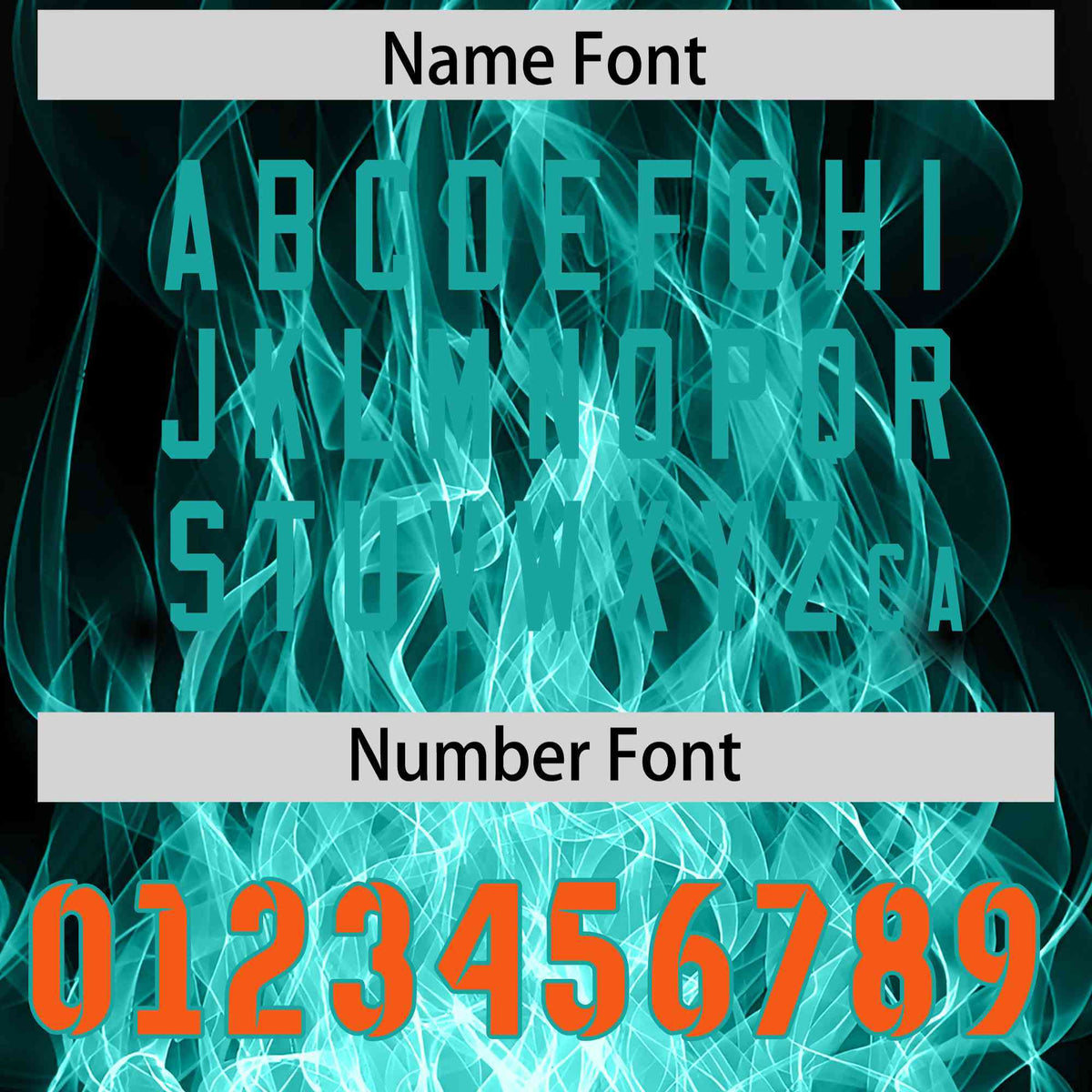 Custom Black Aqua Colorful Flame Pattern Long Sleeve Performance T-Shirt