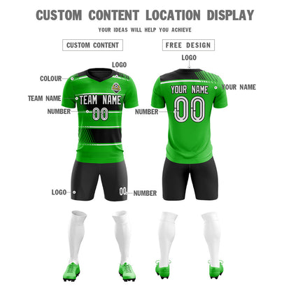 Custom Green Black Soft Training Uniform Soccer Sets Jersey