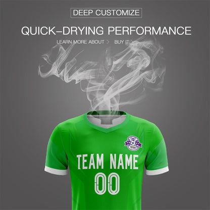 Custom Green Black Training Uniform For Men Soccer Sets Jersey