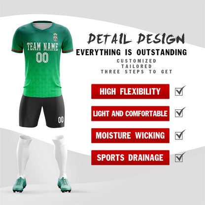 Custom Green White Training Uniform Soccer Sets Jersey