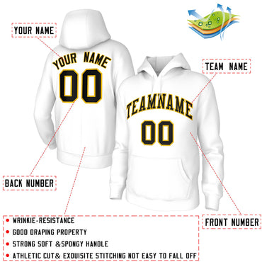 Custom Classic Style White Hoodie Fashion Athletic Pullover Sweatshirt