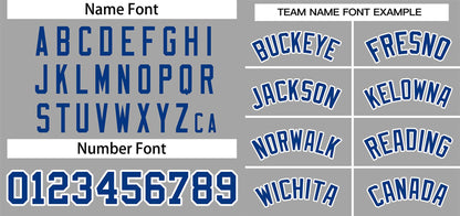 Custom Gray Royal-White Classic Style Authentic Two-Button Baseball Jersey