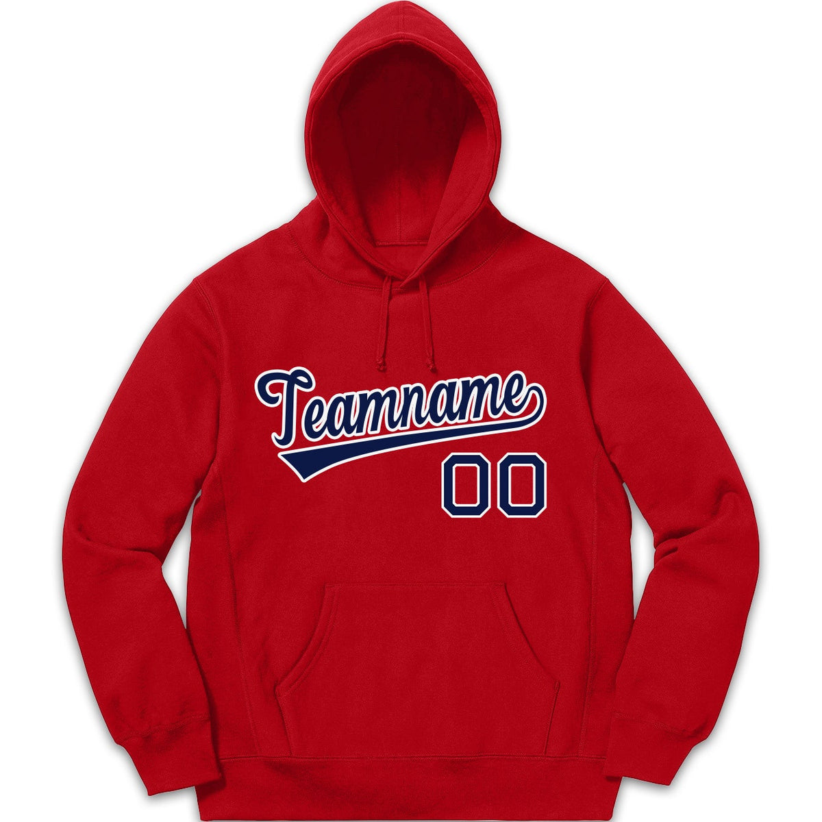 Custom Red Navy-White Sport Classic Style Pullover Fashion Hoodie Uniform