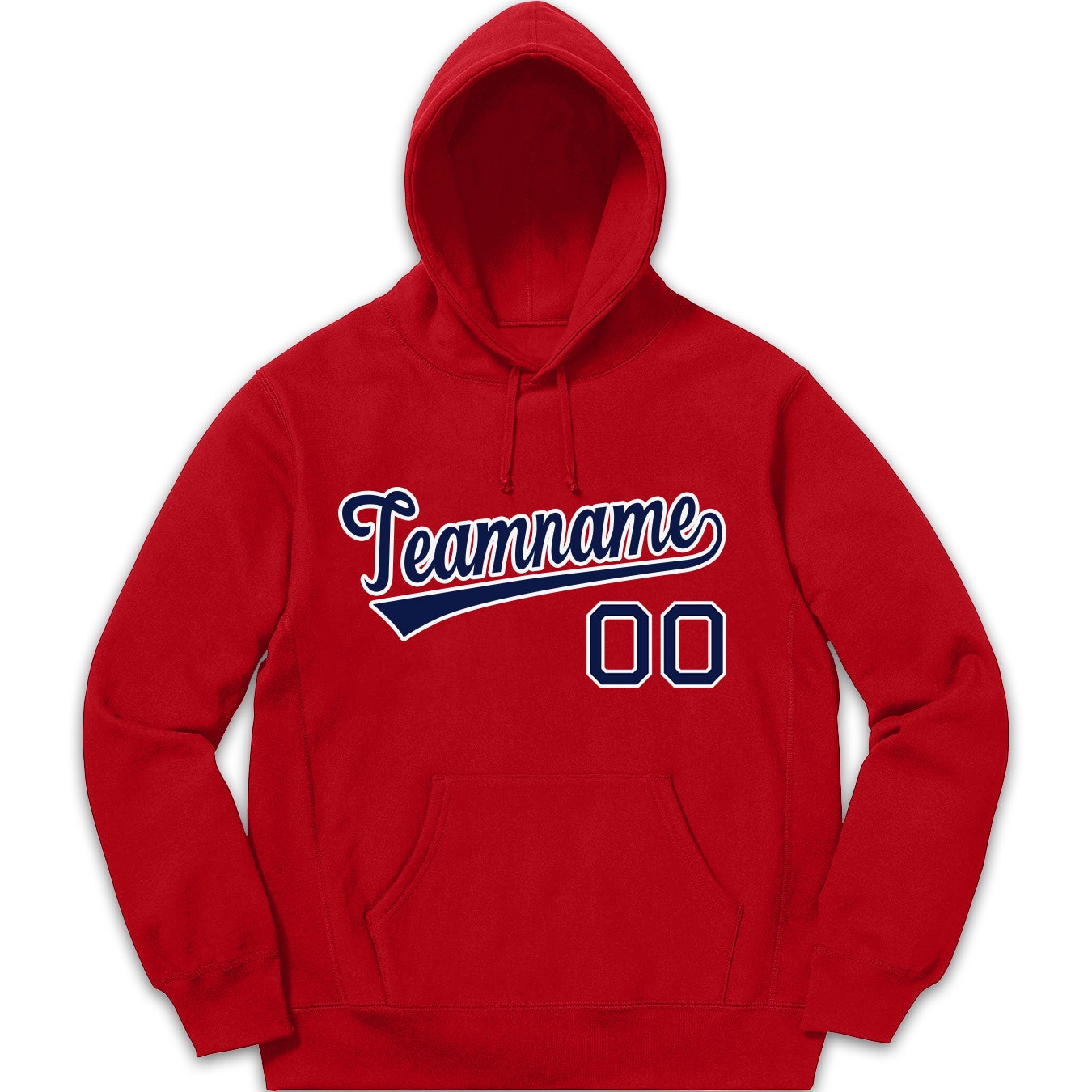 Custom Red Navy-White Sport Classic Style Pullover Fashion Hoodie Uniform