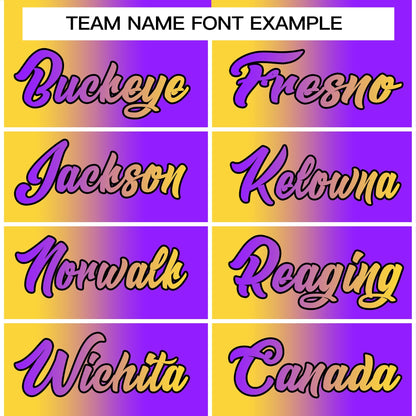 Custom Purple Yellow Gradient Fashion Casual Pullover Sweatshirt Hoodie