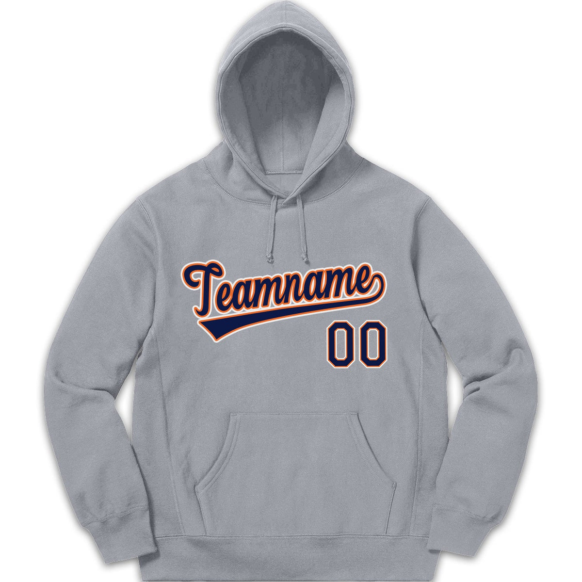 Custom Gray Royal-Orange Mens Classic Style Sweatshirt Fashion Hoodie Uniform