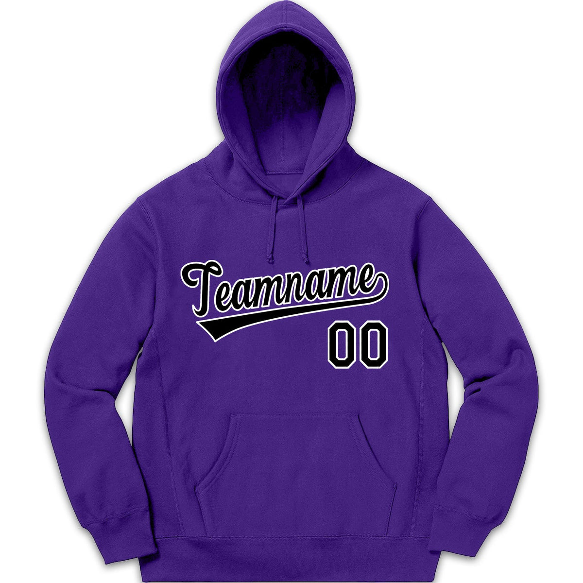 Custom Purple Black-White Classic Style Pullover Fashion Hoodie Uniform