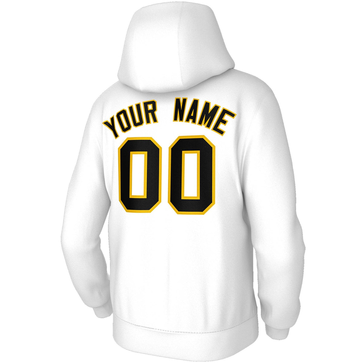 Custom Stitched White Black-Gold Classic Style Hoodie Training Uniform