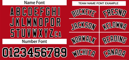 Custom Red Black-White Classic Style Personalized Authentic Pullover Baseball Jersey
