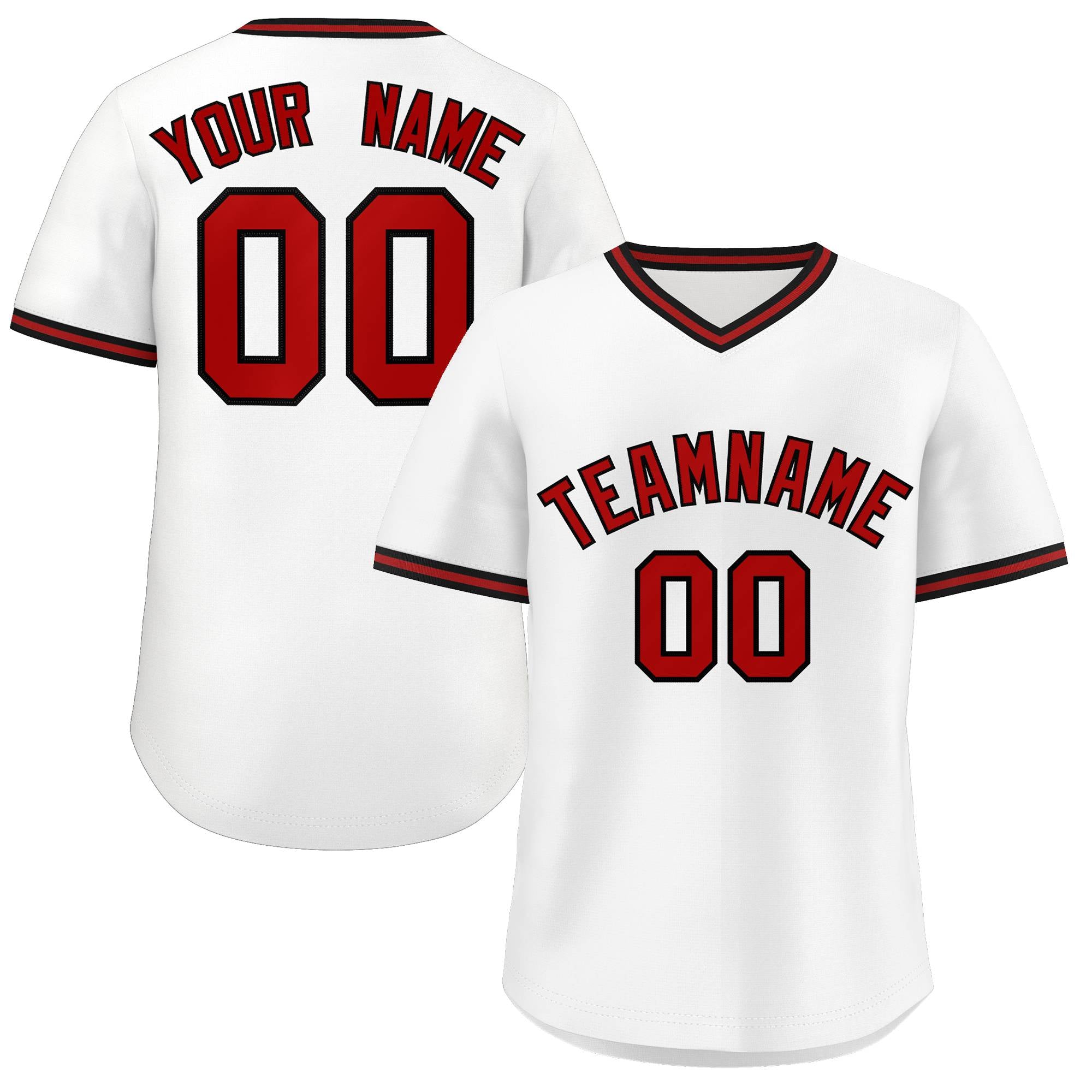Custom White Black Classic Style Outdoor Authentic Pullover Baseball Jersey