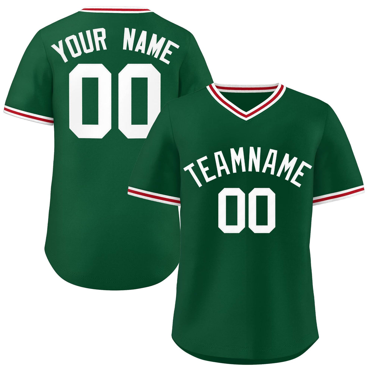 Custom Green Classic Style Outdoor Authentic Pullover Baseball Jersey