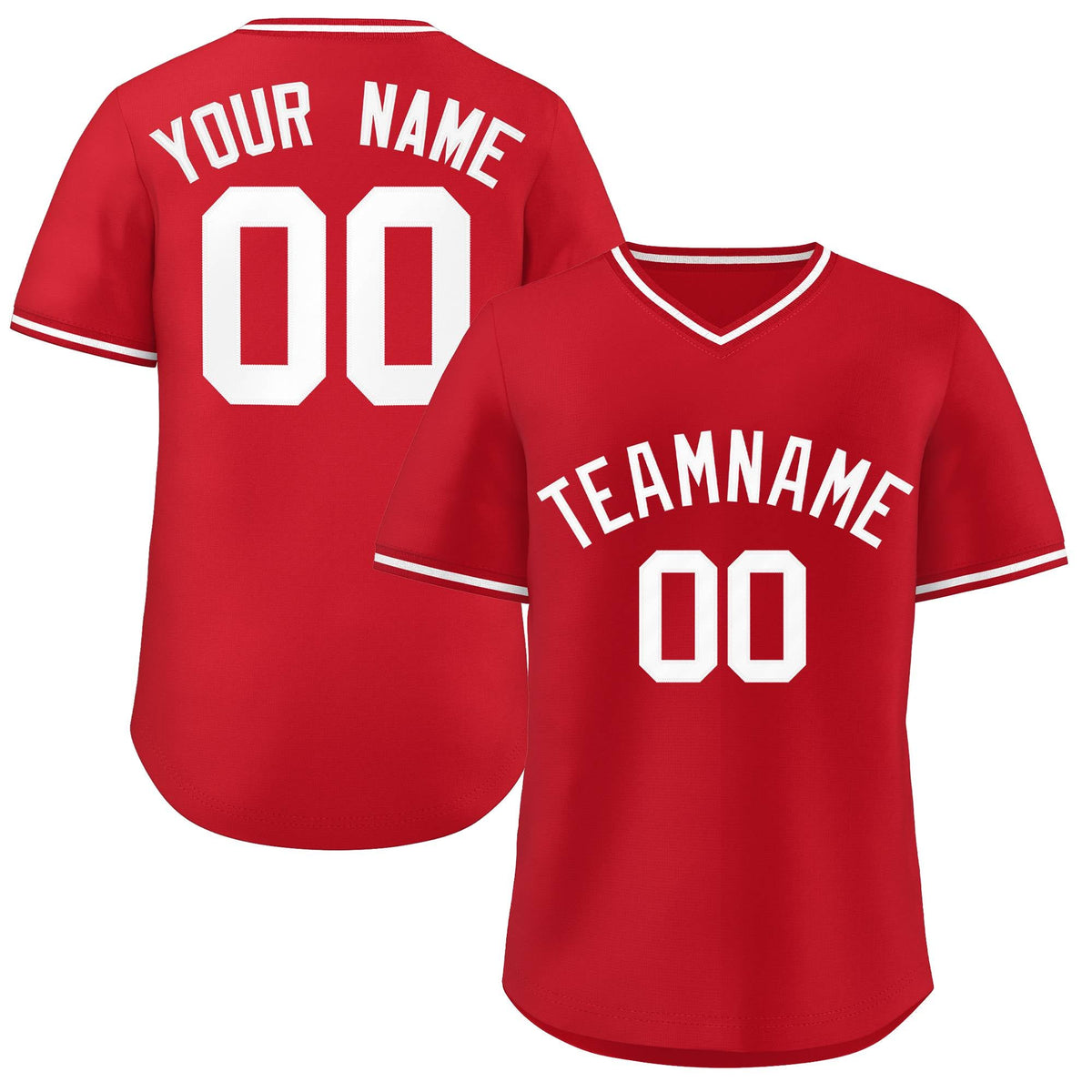 Custom Red Classic Style Outdoor Authentic Pullover Baseball Jersey