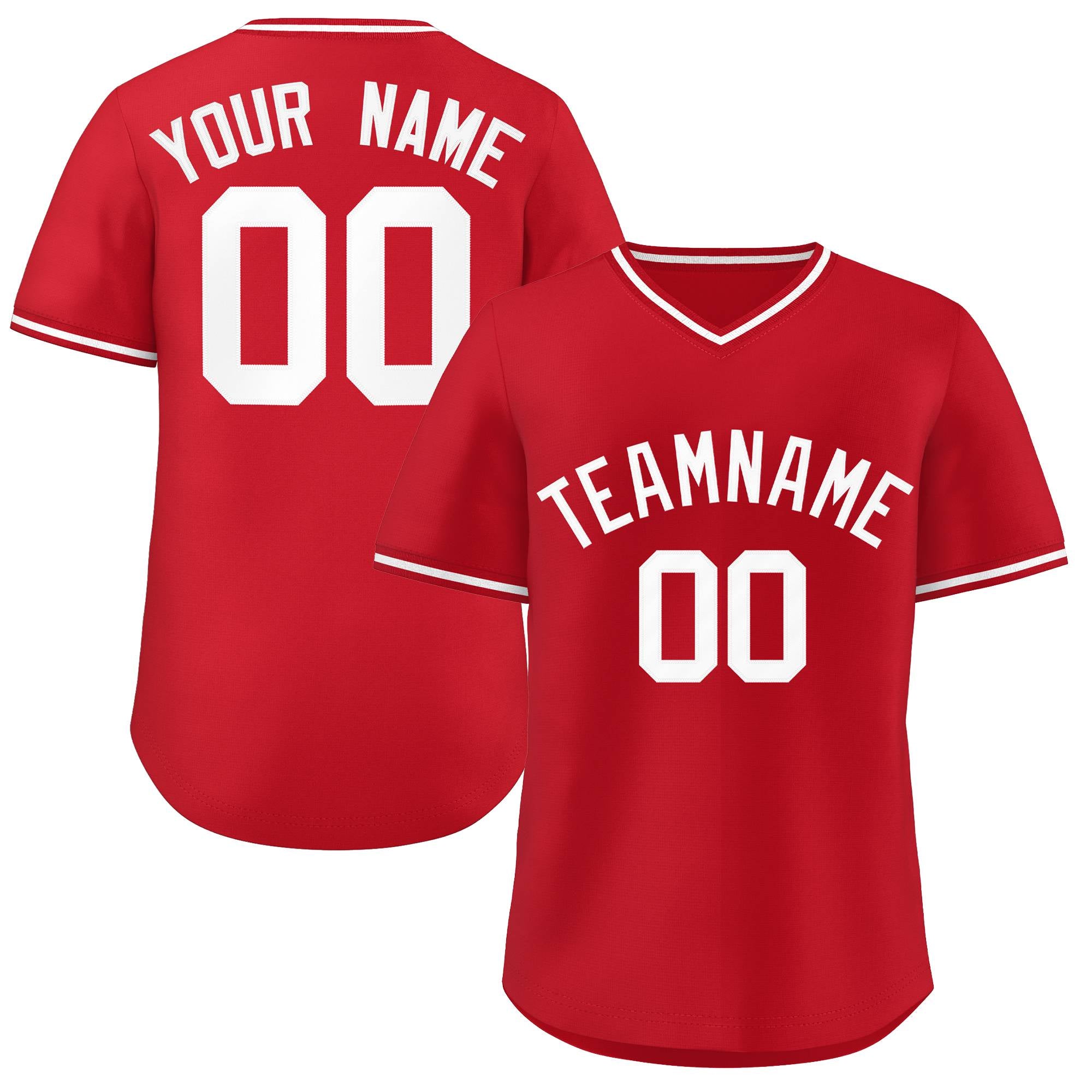 Custom Red Classic Style Outdoor Authentic Pullover Baseball Jersey