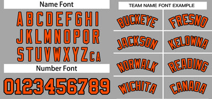 Custom Gray Black-Orange Classic Style Personalized Authentic Pullover Baseball Jersey