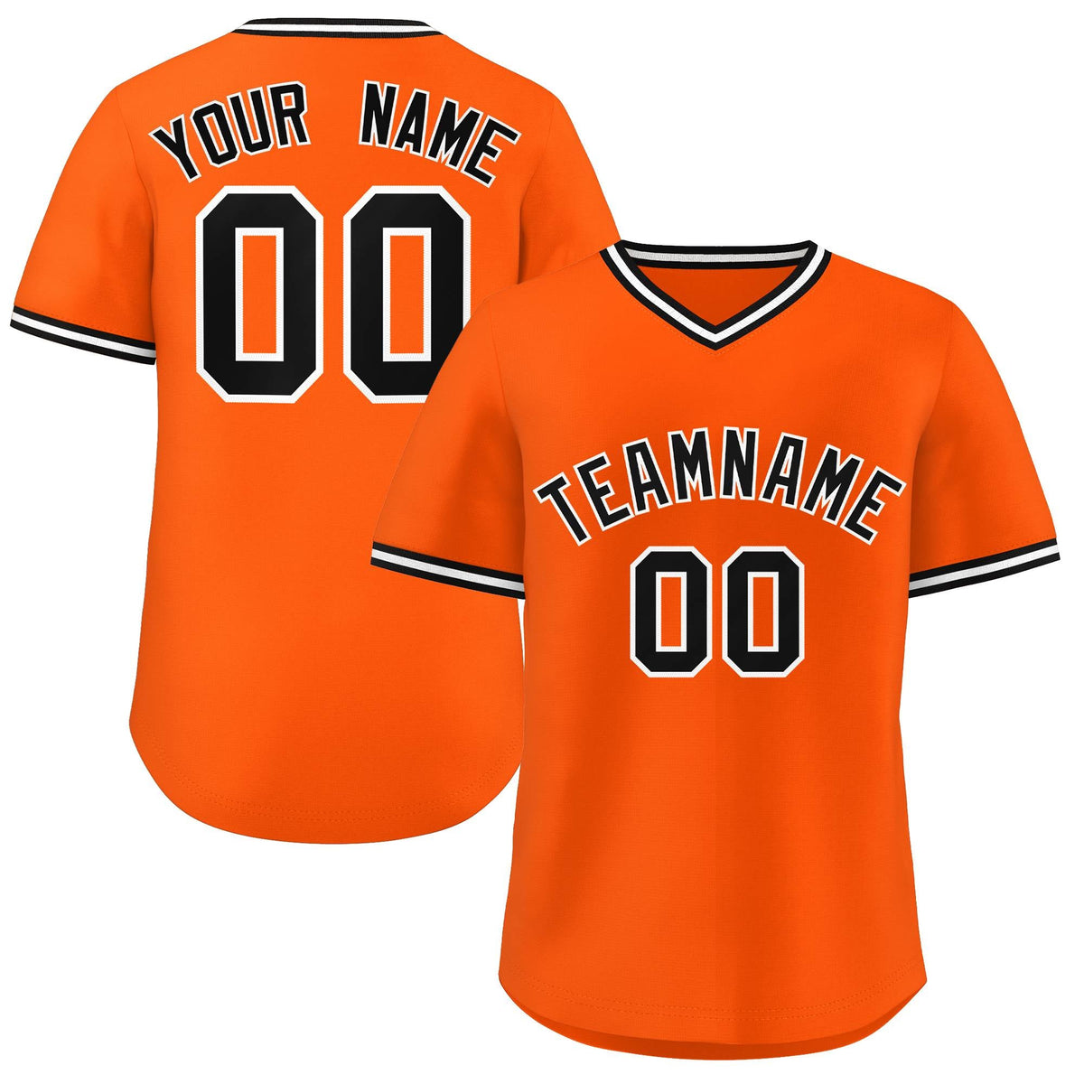 Custom Orange Classic Style Outdoor Authentic Pullover Baseball Jersey