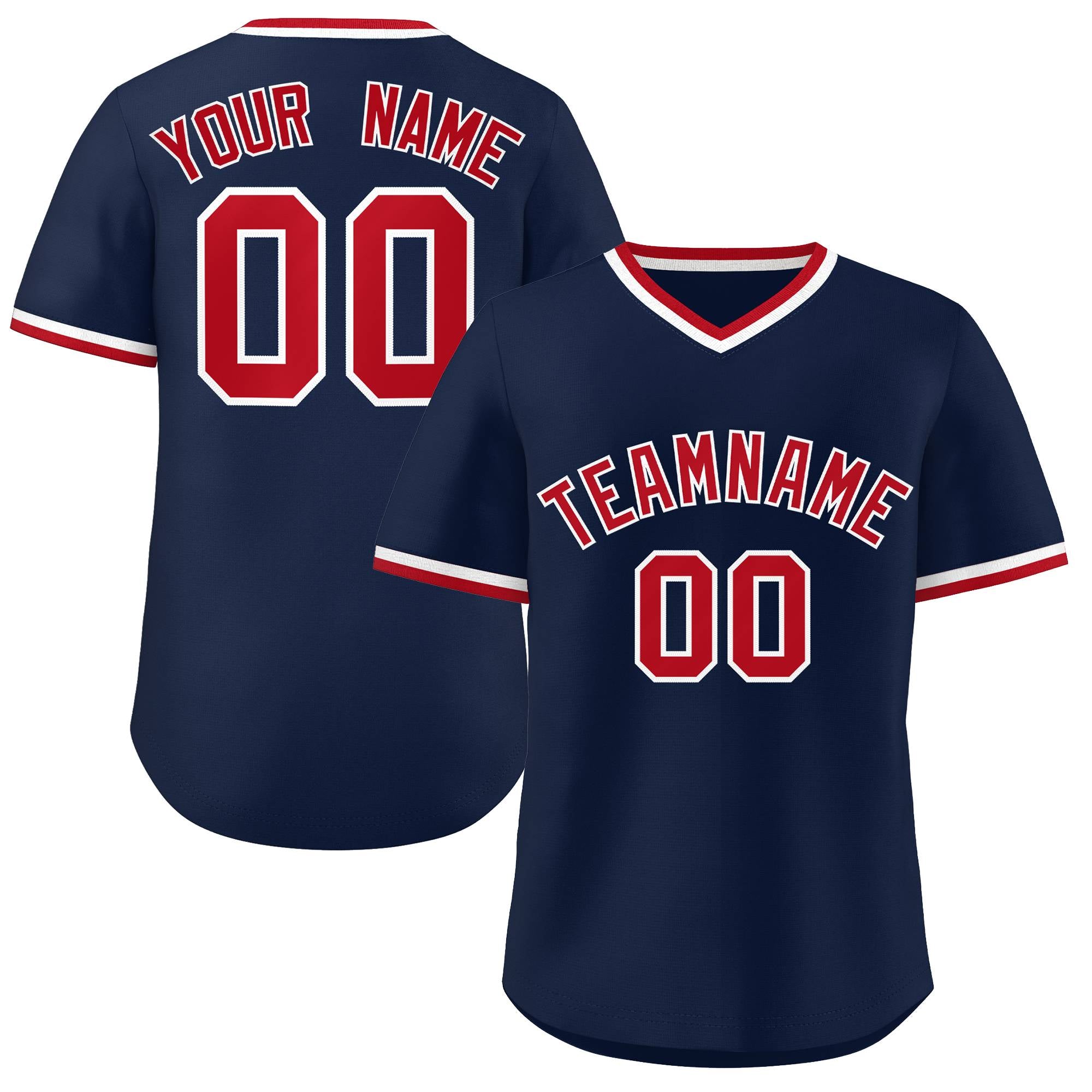 Custom Navy Classic Style Outdoor Authentic Pullover Baseball Jersey