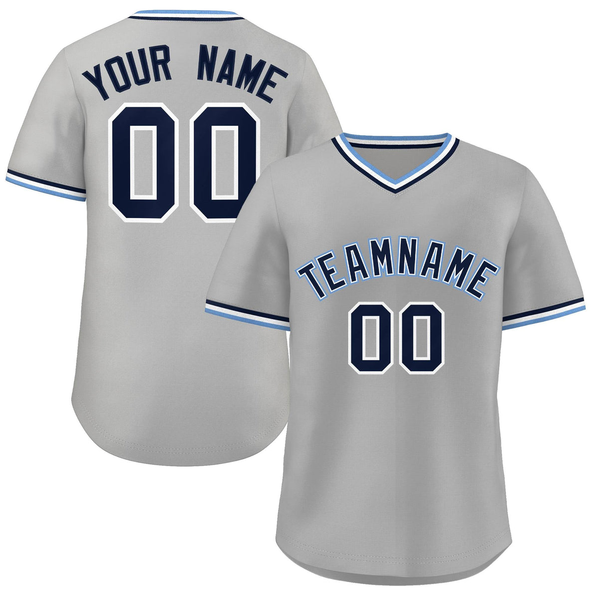 Custom Gray Royal Classic Style Outdoor Authentic Pullover Baseball Jersey
