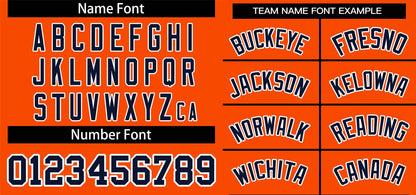 Custom Orange Navy Classic Style Personalized Authentic Pullover Baseball Jersey