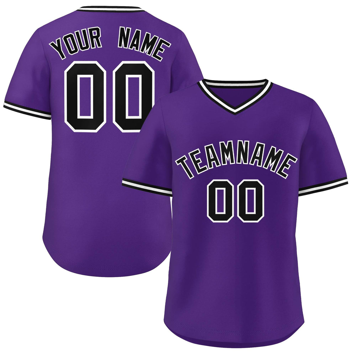 Custom Purple Classic Style Outdoor Authentic Pullover Baseball Jersey