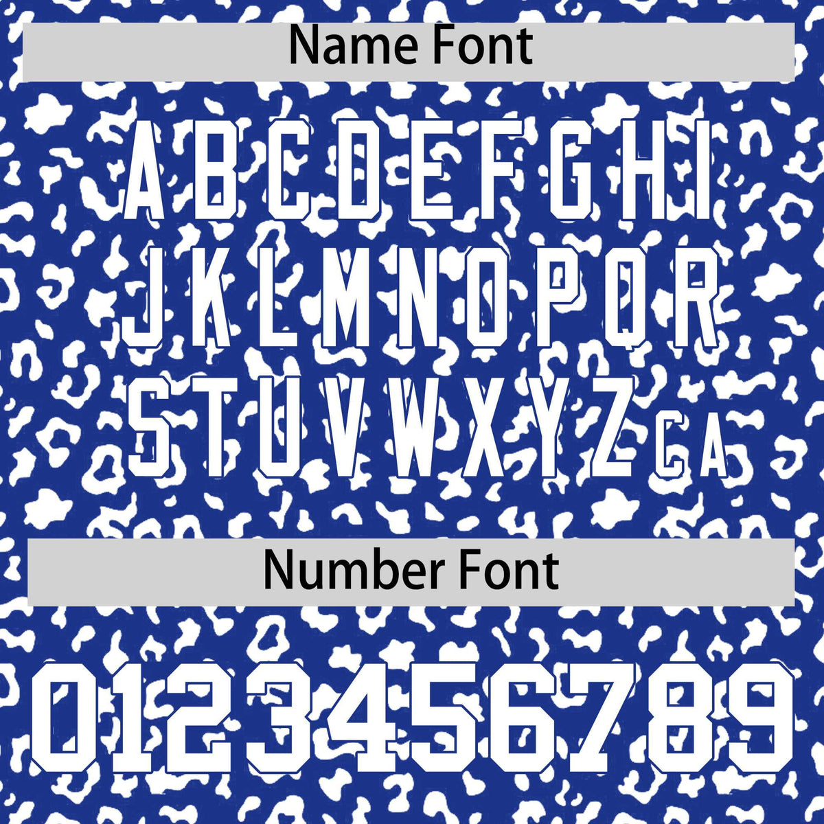 Custom Royal White Varsity Full-Zip Letterman Leopard Print Hoodie Jacket