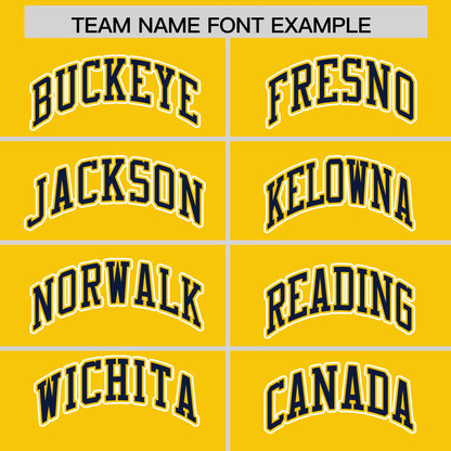 Custom Gold Navy Raglan Sleeves Varsity Full-Snap Letterman Two Tone Hoodie Jacket