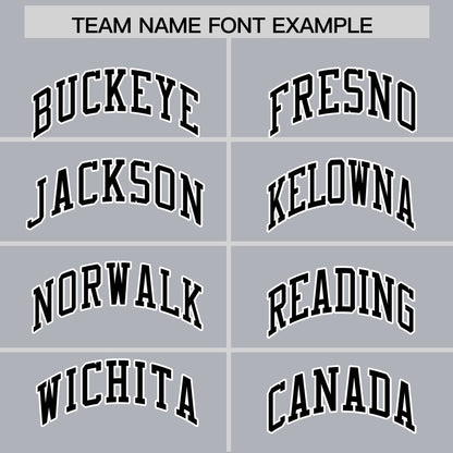 Custom Gray Black-White Varsity Full-Snap Letterman Classic Hoodie Jacket