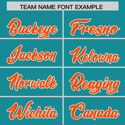 Custom Aqua Orange Varsity Full-Zip Letterman Classic Hoodie Jacket