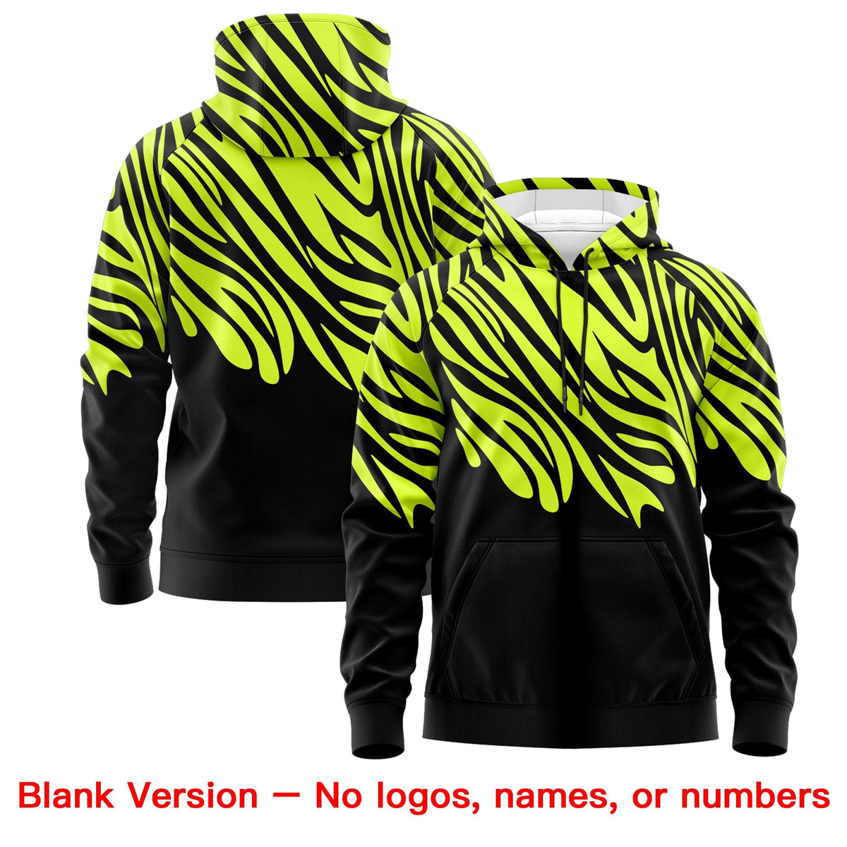 Custom Fluorescent Green Black Leopard Print Pullover Sweatshirt Hoodie| KXKSHOP