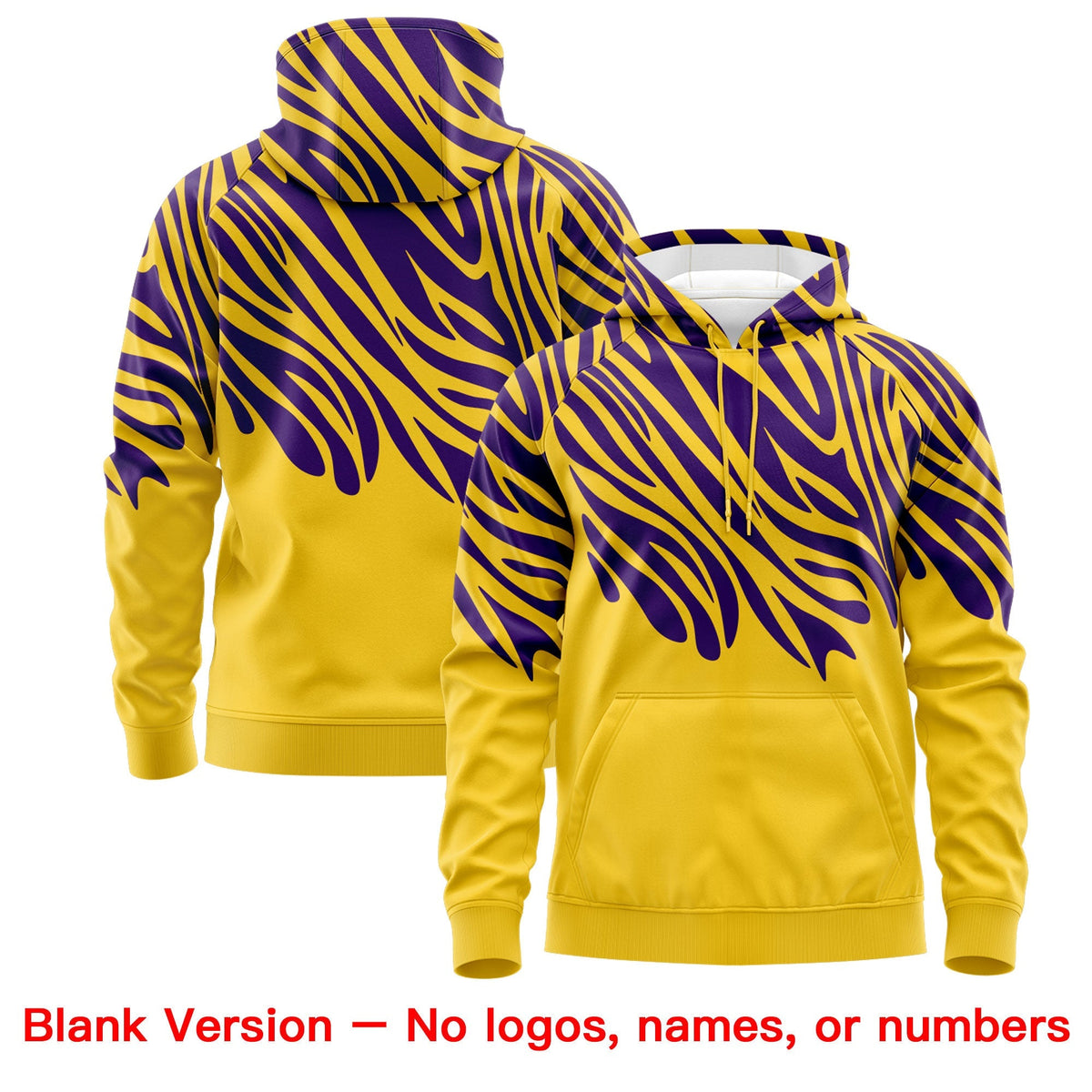 Custom Purple Gold Leopard Print Pullover Sweatshirt Hoodie| KXKSHOP