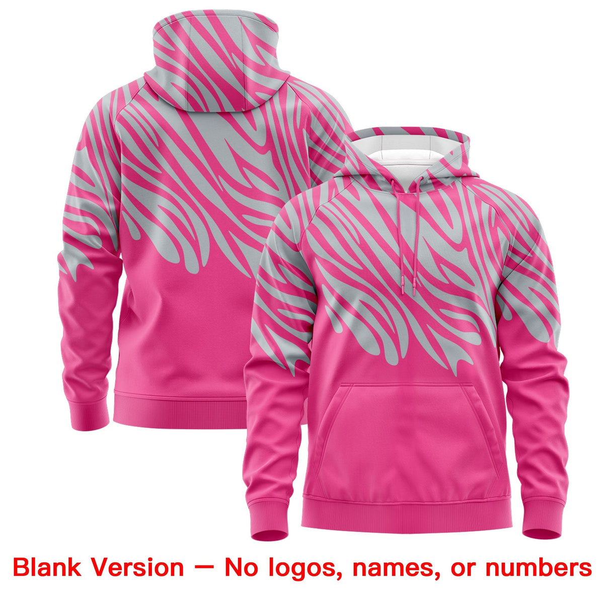 Custom Silver Pink Leopard Print Pullover Sweatshirt Hoodie| KXKSHOP