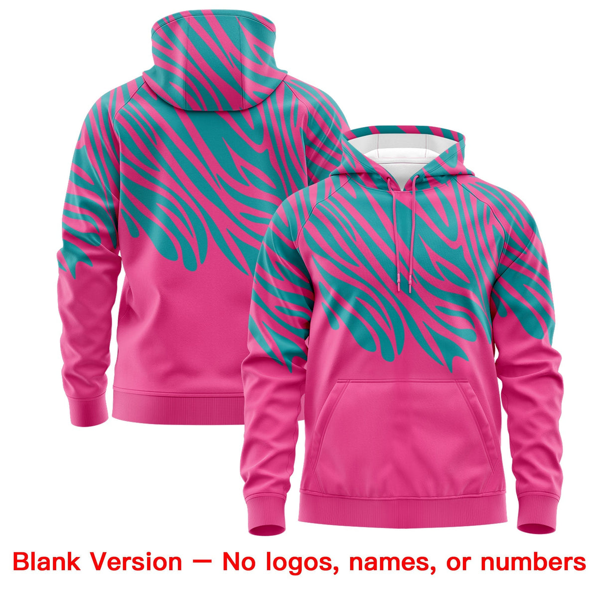 Custom Aqua Pink Leopard Print Pullover Sweatshirt Hoodie| KXKSHOP