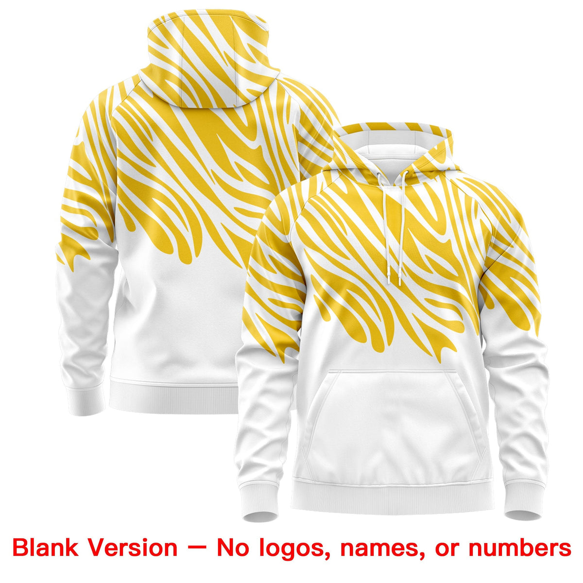 Custom White Gold Leopard Print Pullover Sweatshirt Hoodie| KXKSHOP