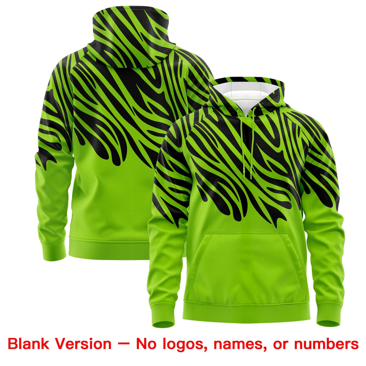Custom Neon Green Black Leopard Print Pullover Sweatshirt Hoodie| KXKSHOP