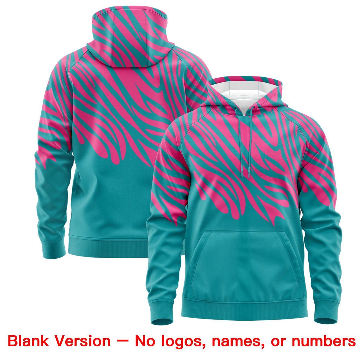 Custom Pink Aqua Leopard Print Pullover Sweatshirt Hoodie| KXKSHOP