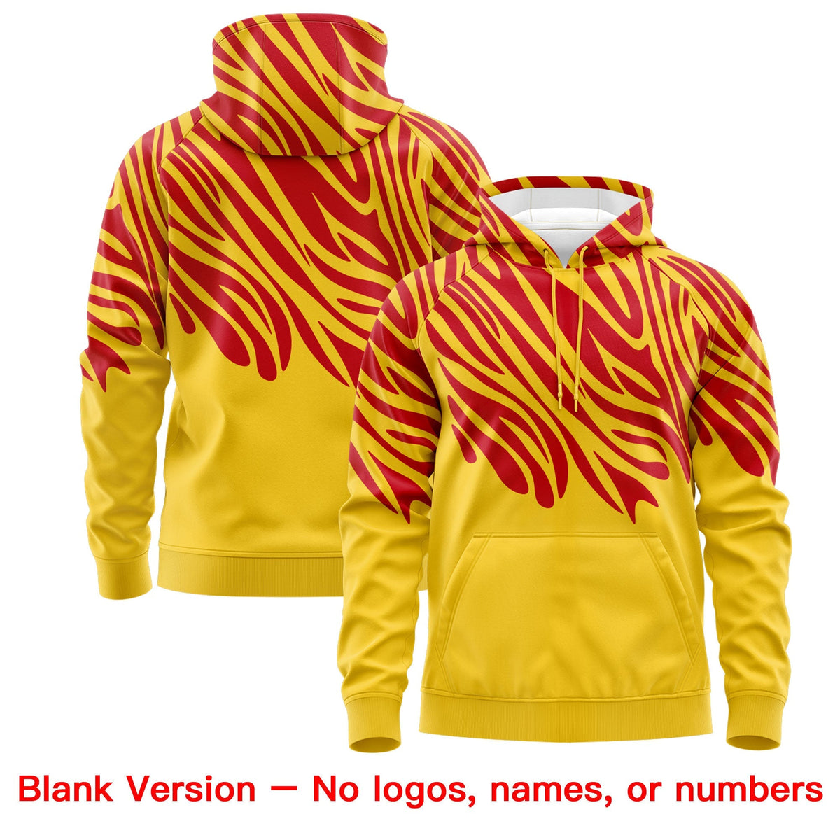 Custom Red Gold Leopard Print Pullover Sweatshirt Hoodie| KXKSHOP