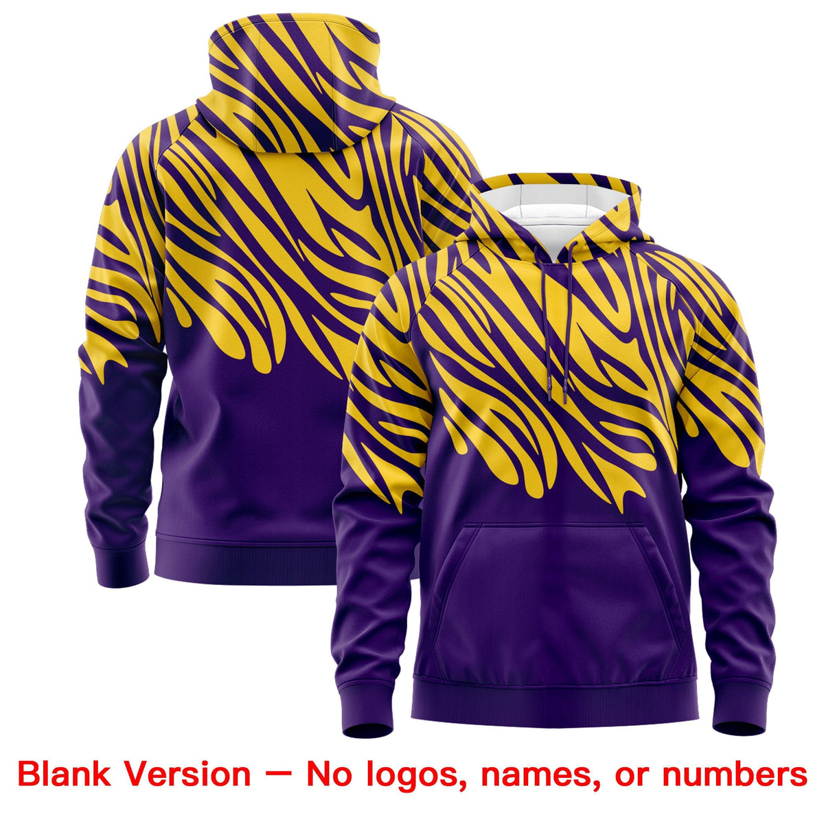 Custom Gold Purple Leopard Print Pullover Sweatshirt Hoodie| KXKSHOP
