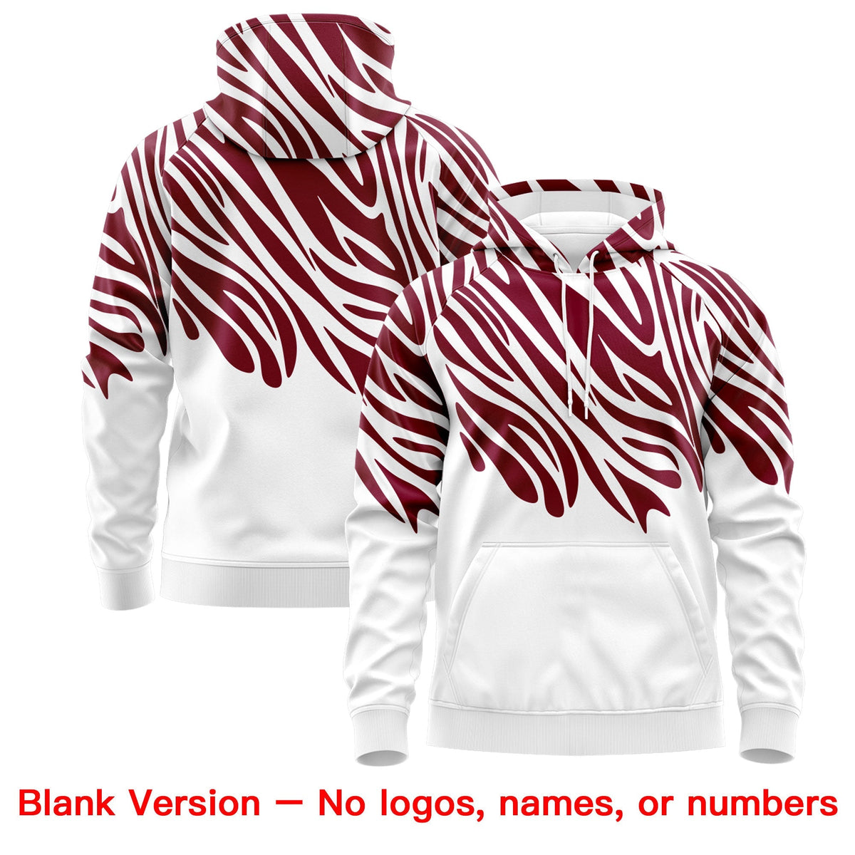 Custom Crimson White Leopard Print Pullover Sweatshirt Hoodie| KXKSHOP