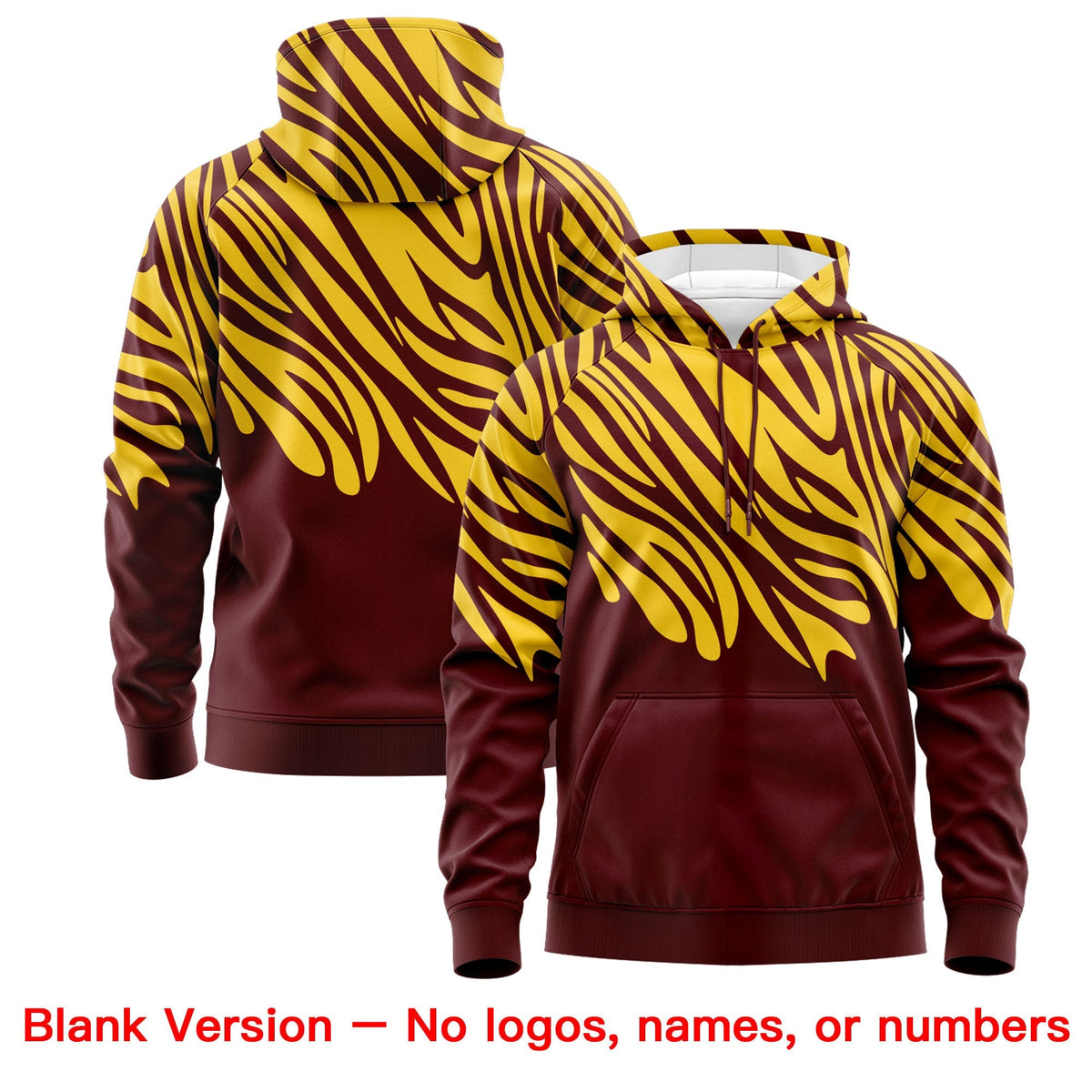 Custom Crimson Gold White Leopard Print Pullover Sweatshirt Hoodie| KXKSHOP
