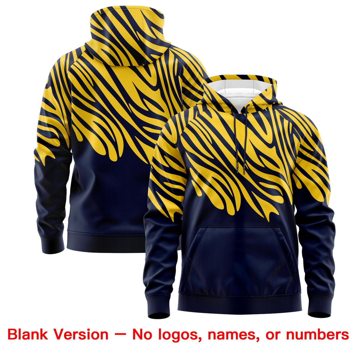 Custom Gold Navy Leopard Print Pullover Sweatshirt Hoodie| KXKSHOP