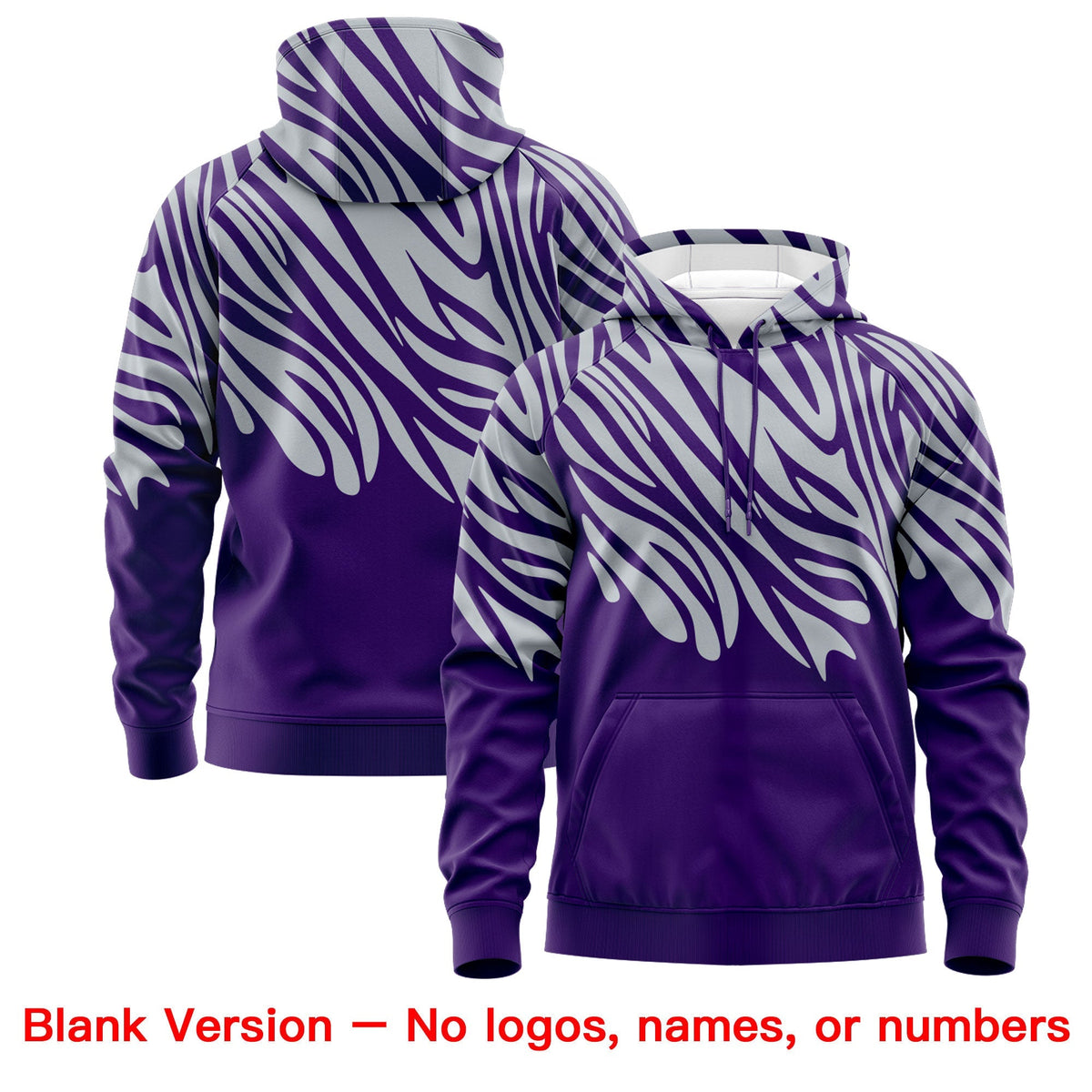 Custom Silver Purple Leopard Print Pullover Sweatshirt Hoodie| KXKSHOP