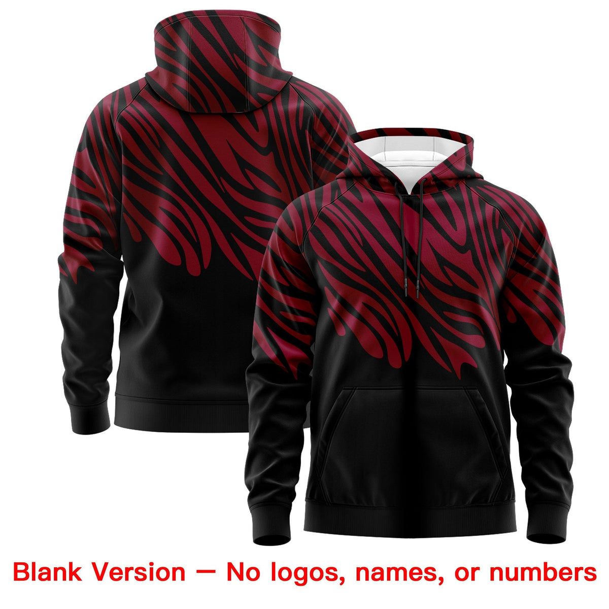 Custom Crimson Black Khaki Leopard Print Pullover Sweatshirt Hoodie| KXKSHOP