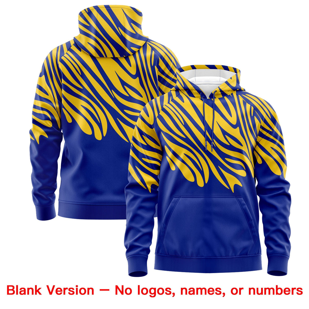 Custom Gold Royal Blue Leopard Print Pullover Sweatshirt Hoodie| KXKSHOP