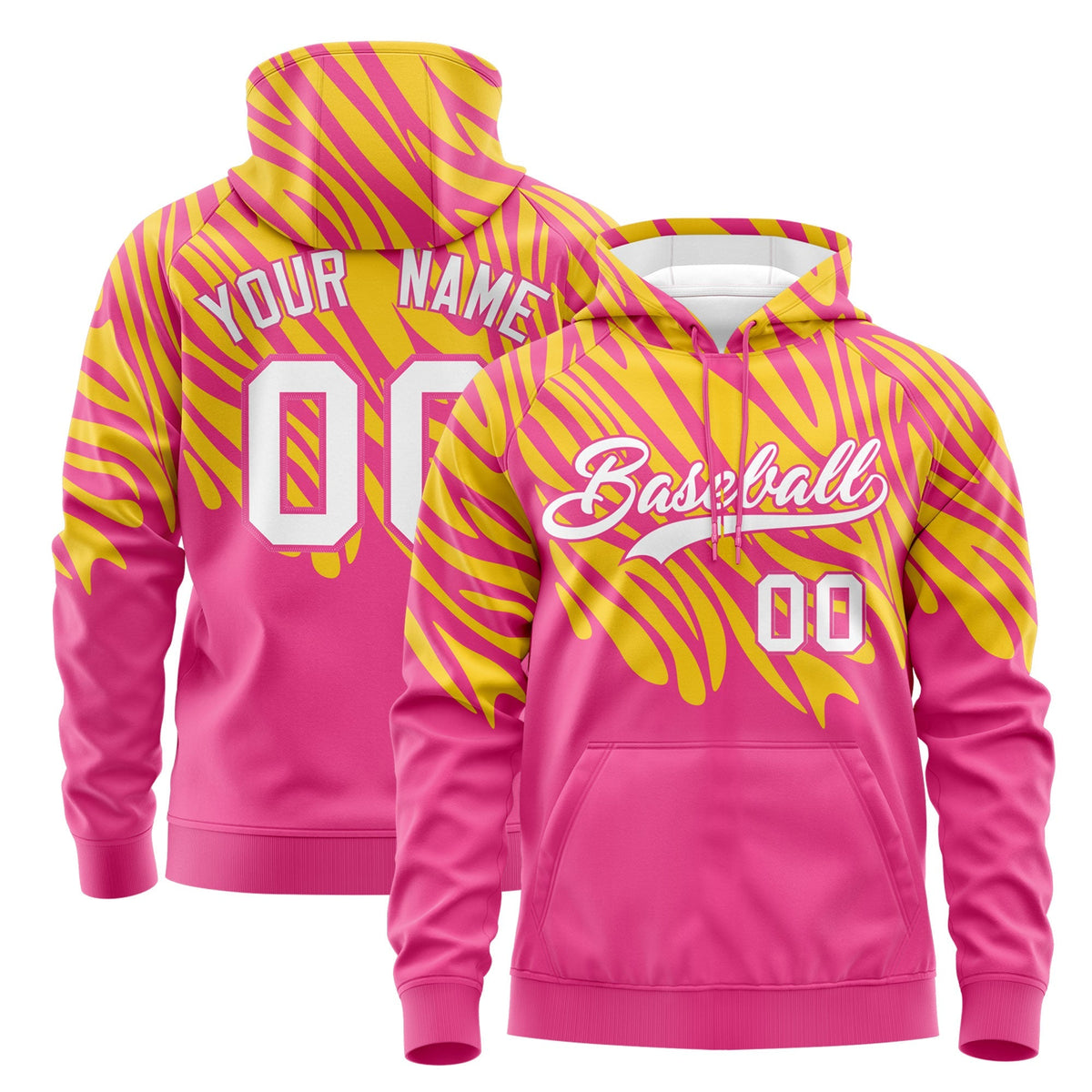 Custom Gold Pink Leopard Print Pullover Sweatshirt Hoodie| KXKSHOP