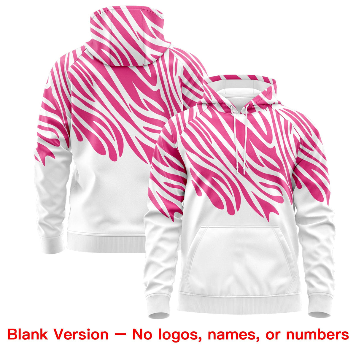 Custom Pink White Leopard Print Pullover Sweatshirt Hoodie| KXKSHOP