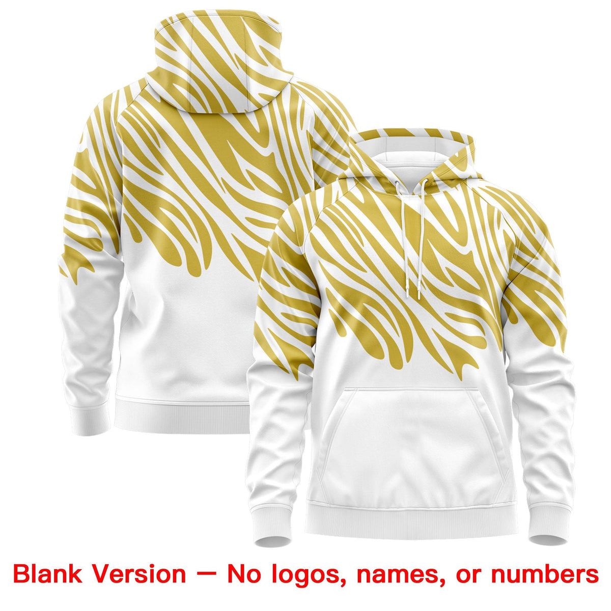 Custom Old Gold White Leopard Print Pullover Sweatshirt Hoodie| KXKSHOP
