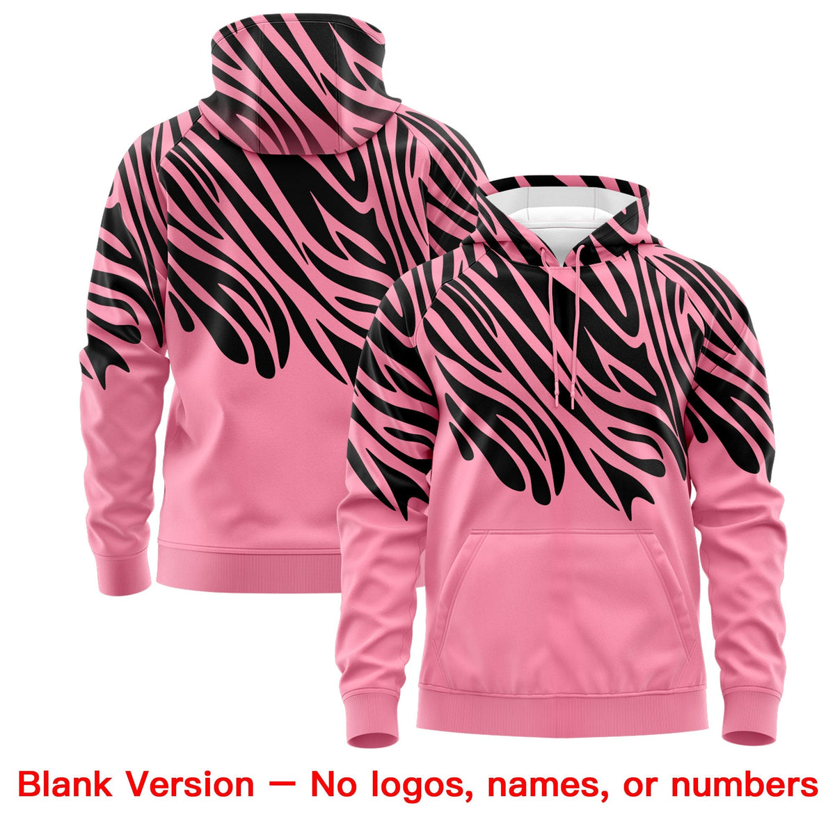 Custom Black Light Pink Leopard Print Pullover Sweatshirt Hoodie| KXKSHOP