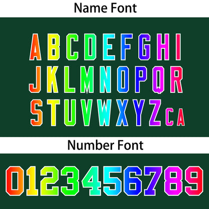 Custom Green Personalized Rainbow Color Font Team Pullover Sweatshirt Hoodie